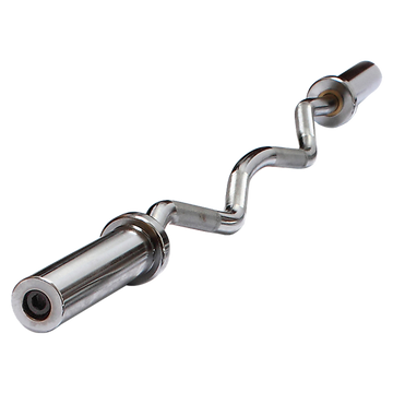 Chrome Olympic EZ Curl Bar Home Gym Weightlifting Barbell 120cm