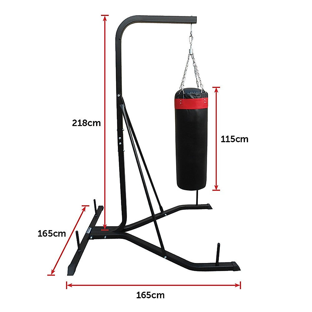 Freestanding Punching Bag Stand Heavy Duty PU Leather 37kg Black