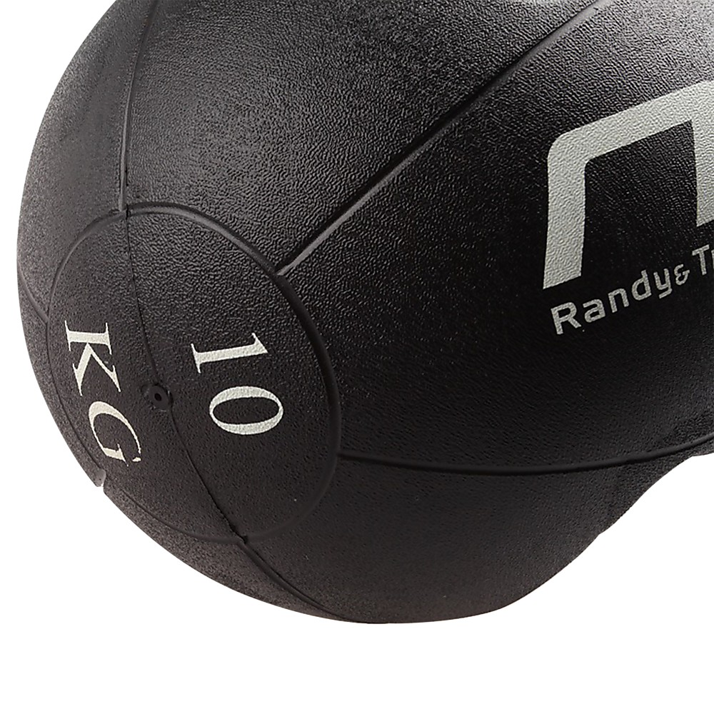 Double Handled Rubber Medicine Ball 10kg Core Training Black