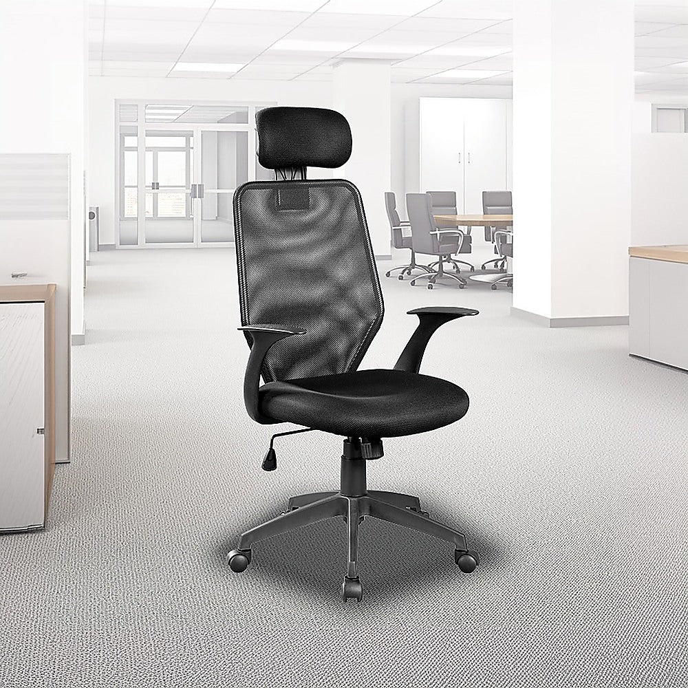 Salvatore Angelotti High Back Mesh Office Chair with Headrest Black