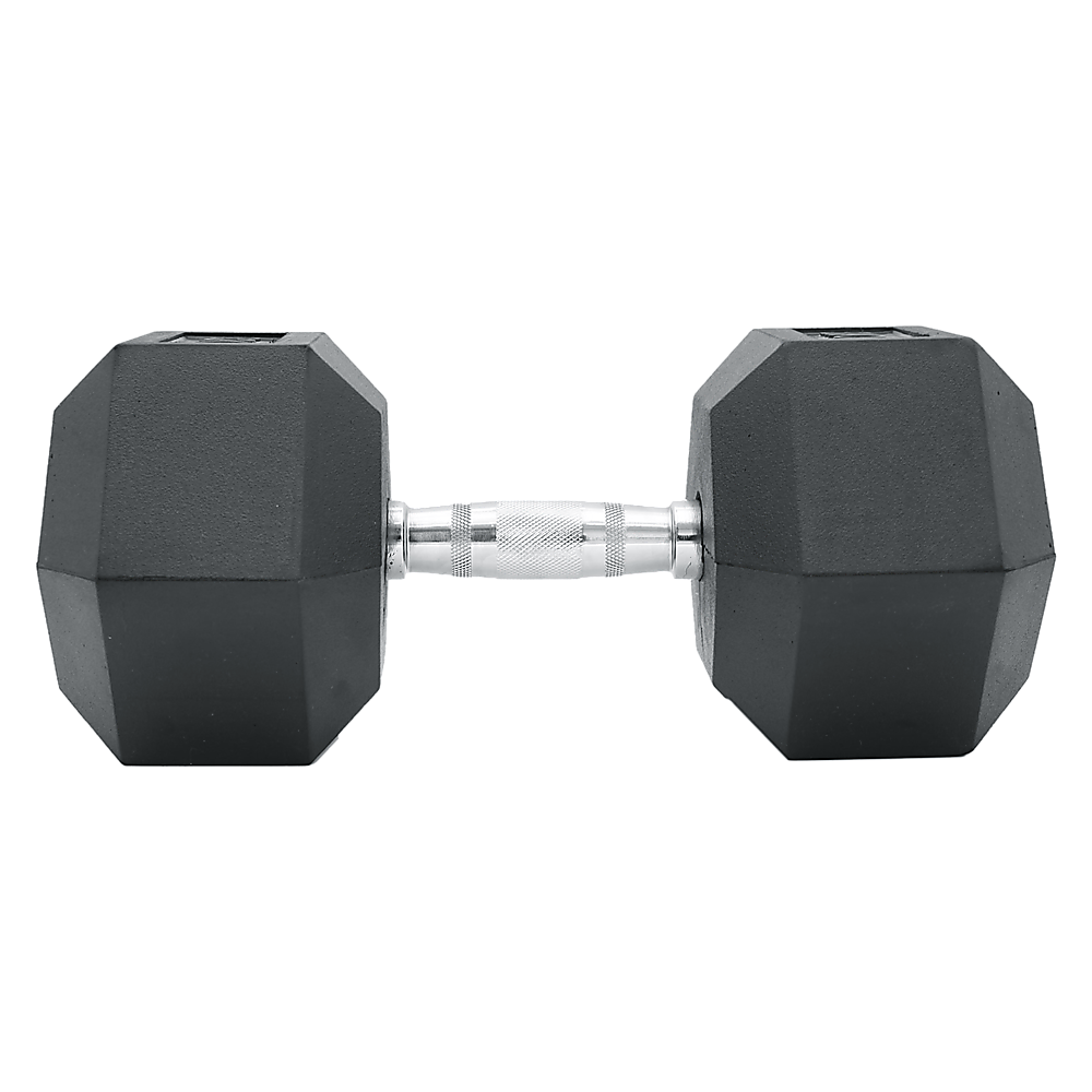 Commercial Rubber Hex Dumbbell 10kg One-Piece Forged Steel