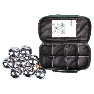 Deluxe Boules Bocce Set 8 Polished Alloy Balls with Jack