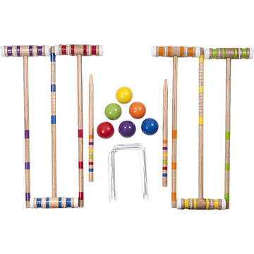 Croquet Set Classic Lawn Game for 6 Players Mallets Balls Included