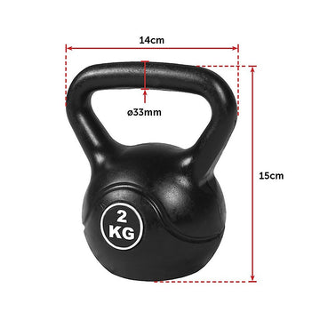4-Piece Kettlebell Weight Set Cast Iron 2kg-8kg Home Gym