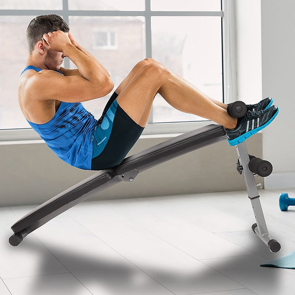 Adjustable Ab Crunch Sit Up Bench Incline Home Gym Black