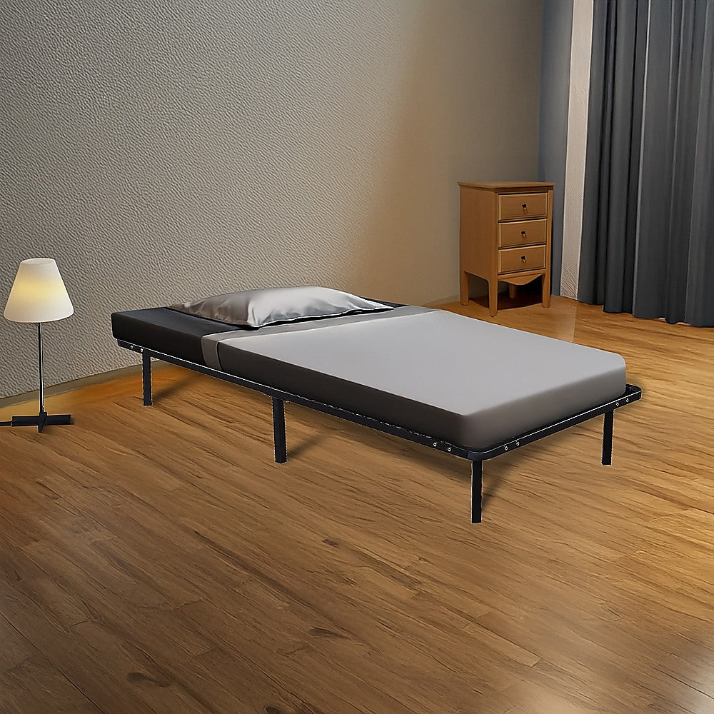 Steel Single Metal Bed Frame Black Finish 250kg
