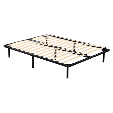 Salvatore Angelotti Steel Bed Frame Double with Wooden Slats 137 x 187cm