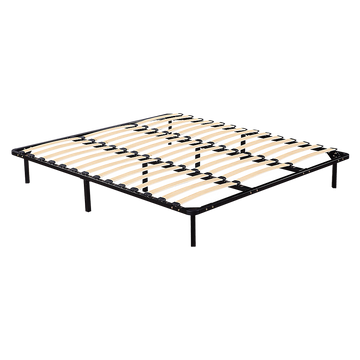 King Metal Bed Frame Sturdy Black Steel Construction