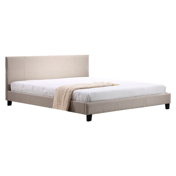 Palermo King Linen Fabric Bed Frame Beige
