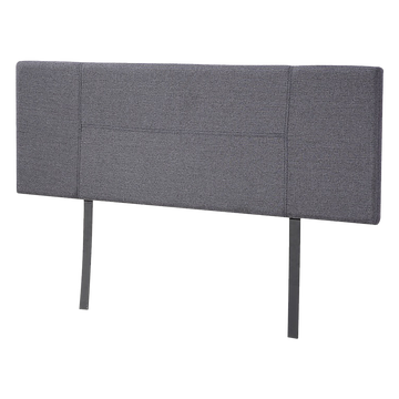 Linen Fabric Queen Bed Headboard with Stitched Detail Grey