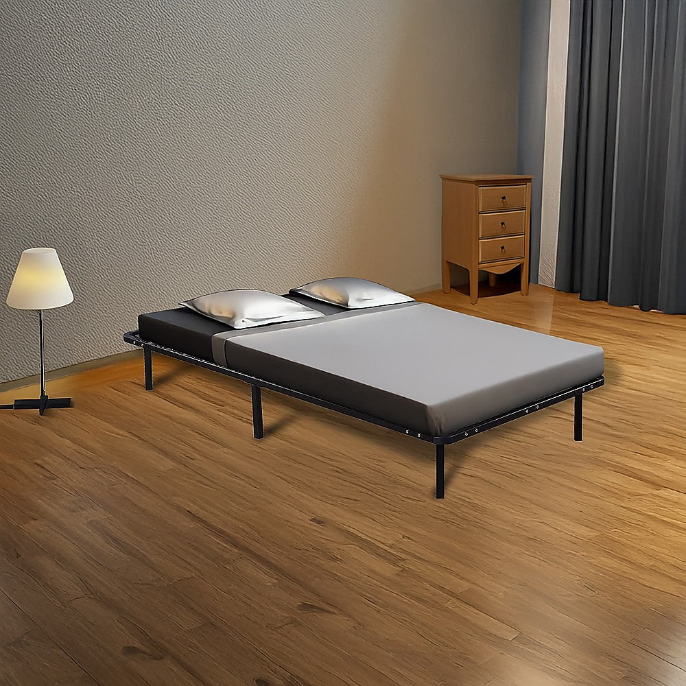 Steel King Single Bed Frame 250kg Black