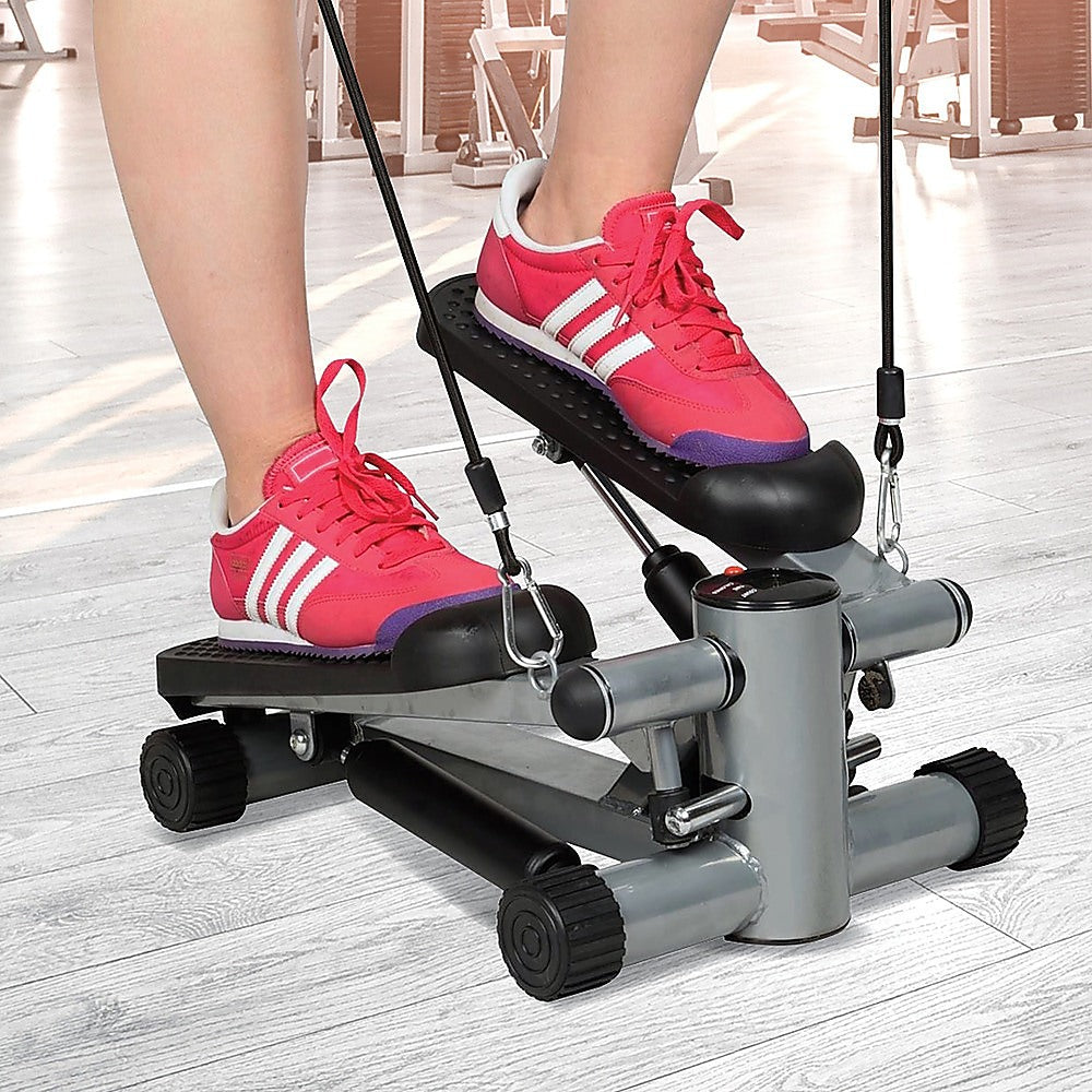 Aerobic Stepper Air Climber Machine Anti-Slip Pedals Black Steel
