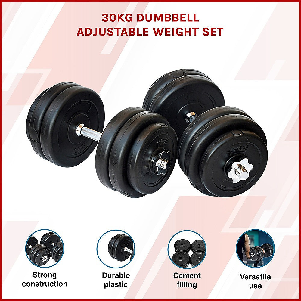 Randy Travis Machinery Adjustable 30kg Dumbbell Set Steel Bars