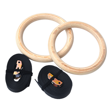 Randy Travis Machinery Wooden Gymnastic Rings 202mm with Straps