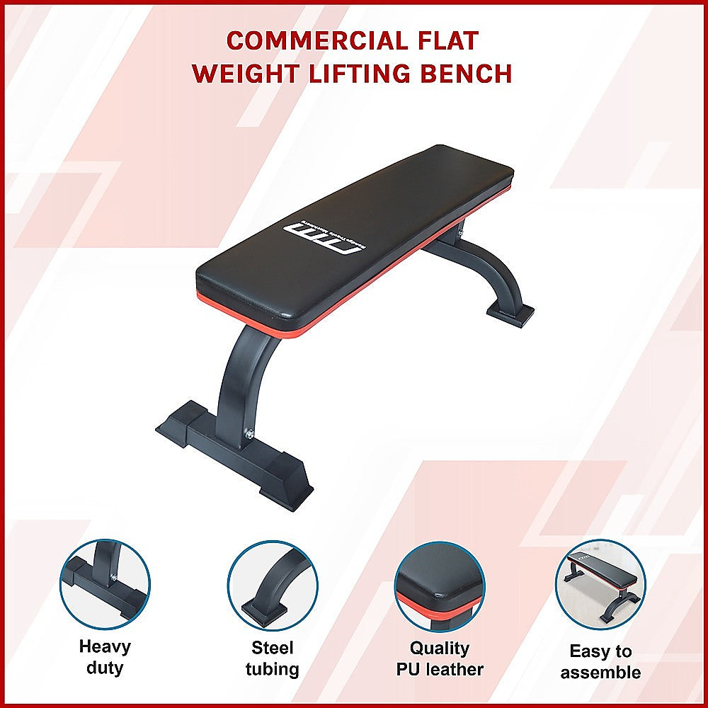 Randy Travis Machinery Commercial Flat Weight Bench 300kg Heavy Duty Steel