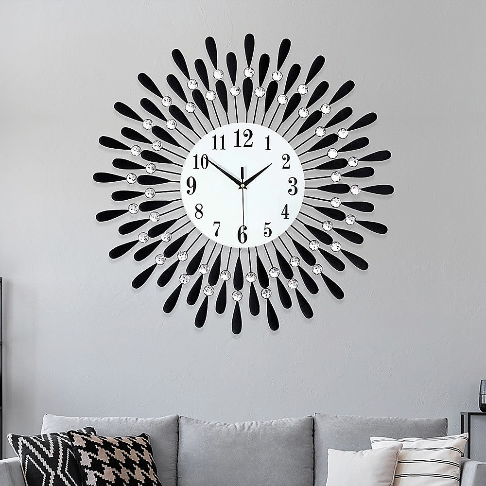 Randy Travis 3D Crystal Sunburst Wall Clock 70cm Black