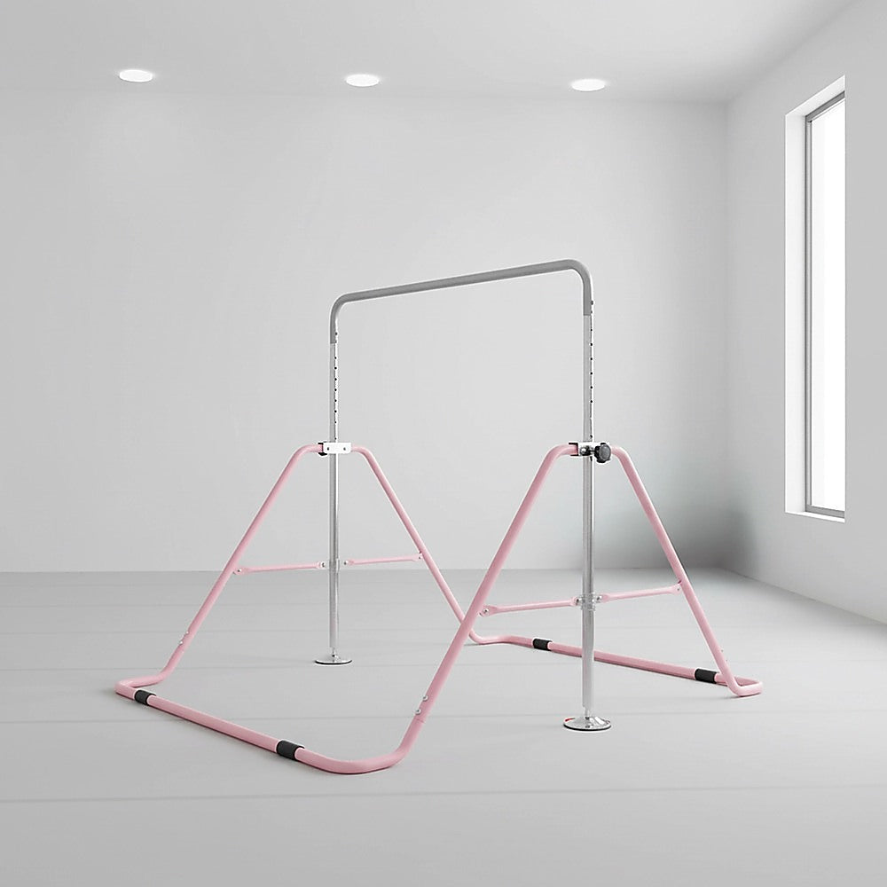 Randy Travis Machinery Kids Gymnastics Horizontal Bar Adjustable 128cm Pink