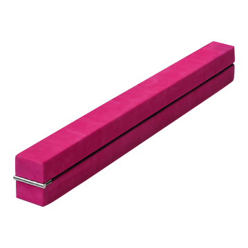 2.2m Folding Gymnastics Balance Beam Pink Synthetic Suede