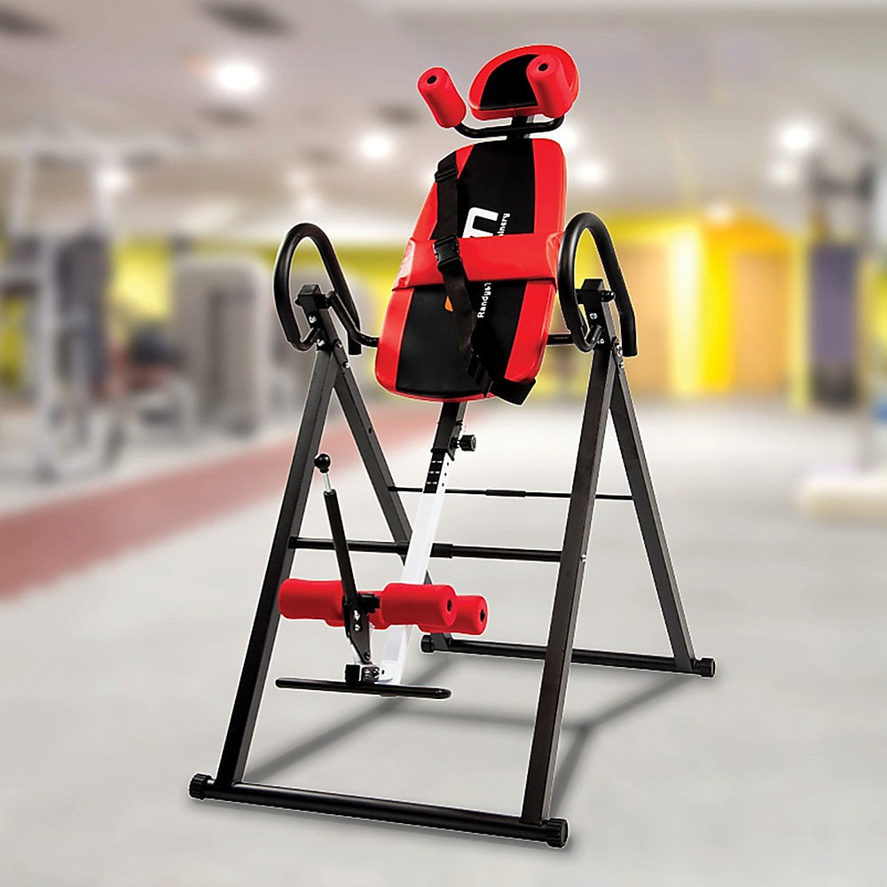 Foldable Inversion Table for Back Pain Relief Home Gym 150kg Capacity Black