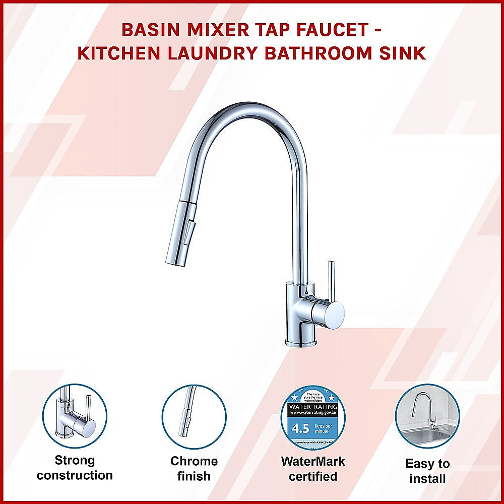 Della Francesca Pull-Out Kitchen Mixer Tap WELS 5 Star Chrome