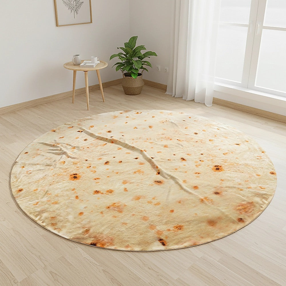 Randy Travis Machinery Round Tortilla Throw Rug Cotton Flannel 180cm
