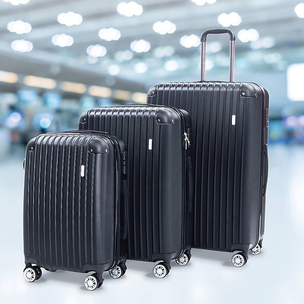 Delegate 3-Piece Luggage Set with TSA Lock 20 24 28 inch Black