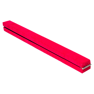 2.4m Folding Gymnastics Balance Beam Pink Synthetic Suede Home Training