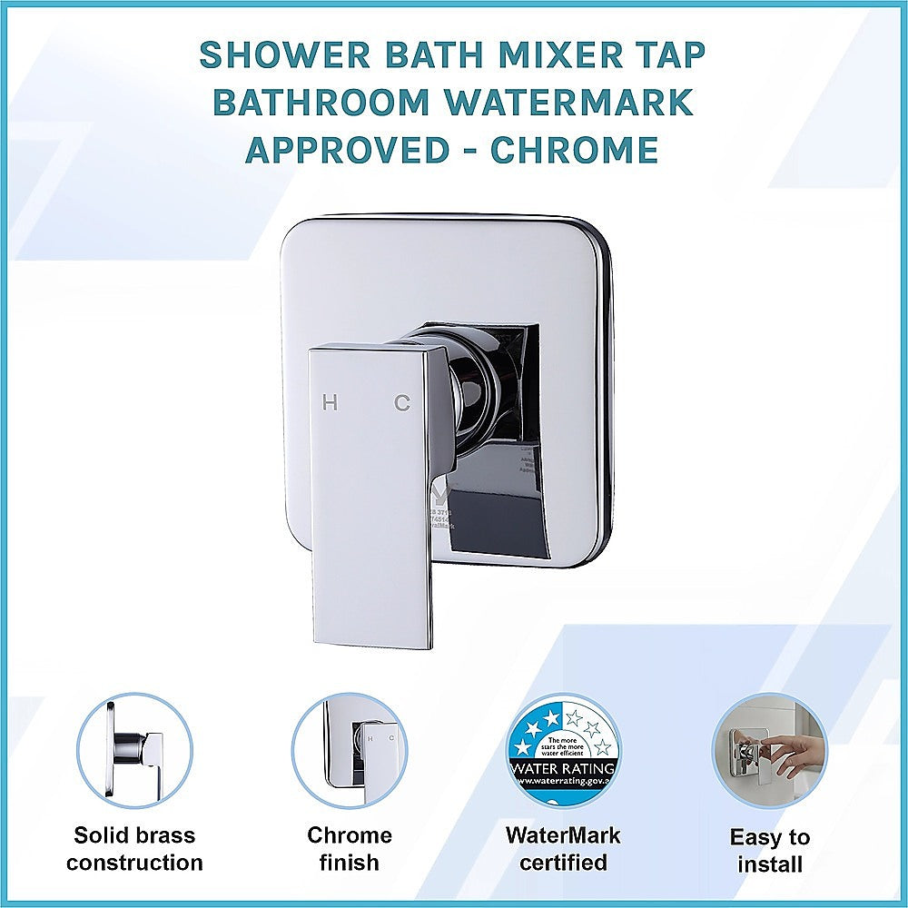 Della Francesca Bath Mixer Tap Square Design with Solid Brass Chrome
