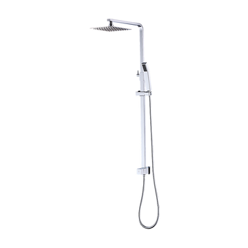 Della Francesca Rain Shower Set Square Dual Heads Handheld Brass Chrome 8 inch