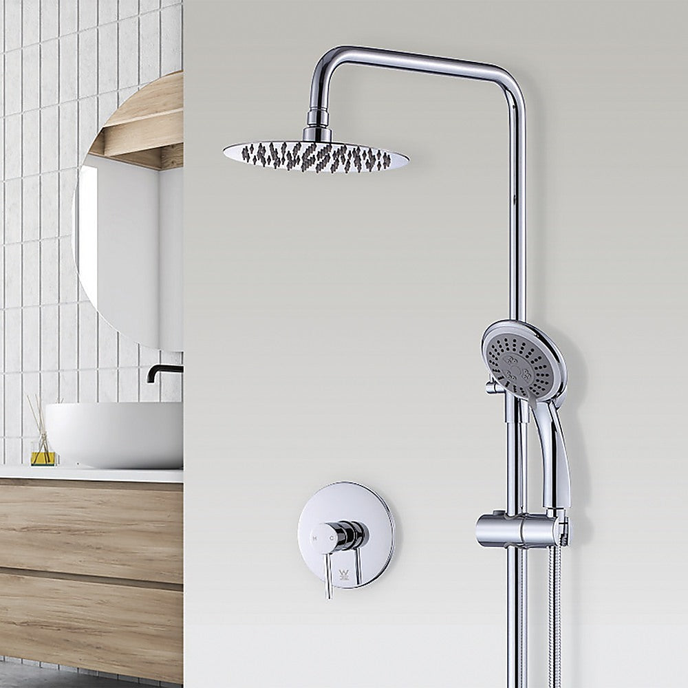 Della Francesca Dual Rain Shower Head Set with Mixer Valve 8 inch Chrome