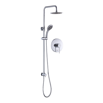 Della Francesca Dual Rain Shower Head Set with Mixer Valve 8 inch Chrome