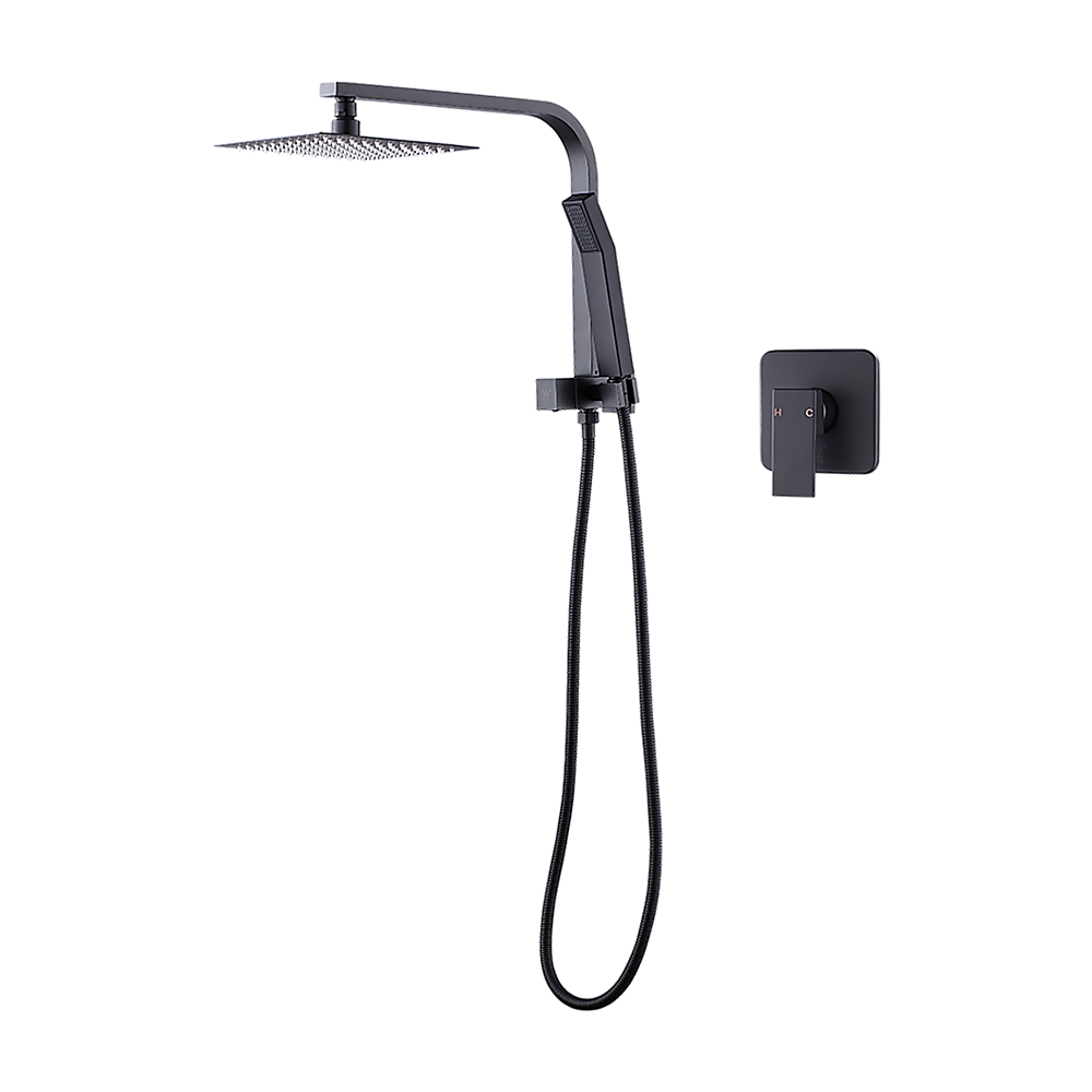 Della Francesca Rain Shower Head Set Dual High Pressure Matte Black