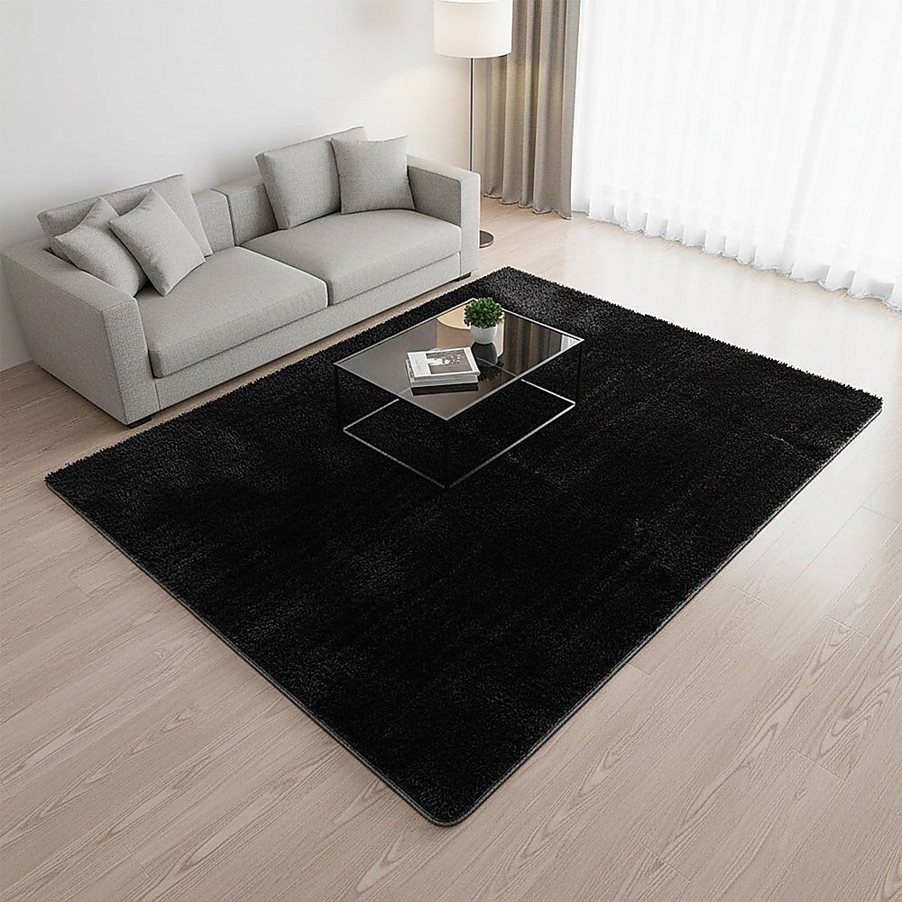 Shaggy Rug 230x160cm Soft Floor Rug Bedroom Living Room Black