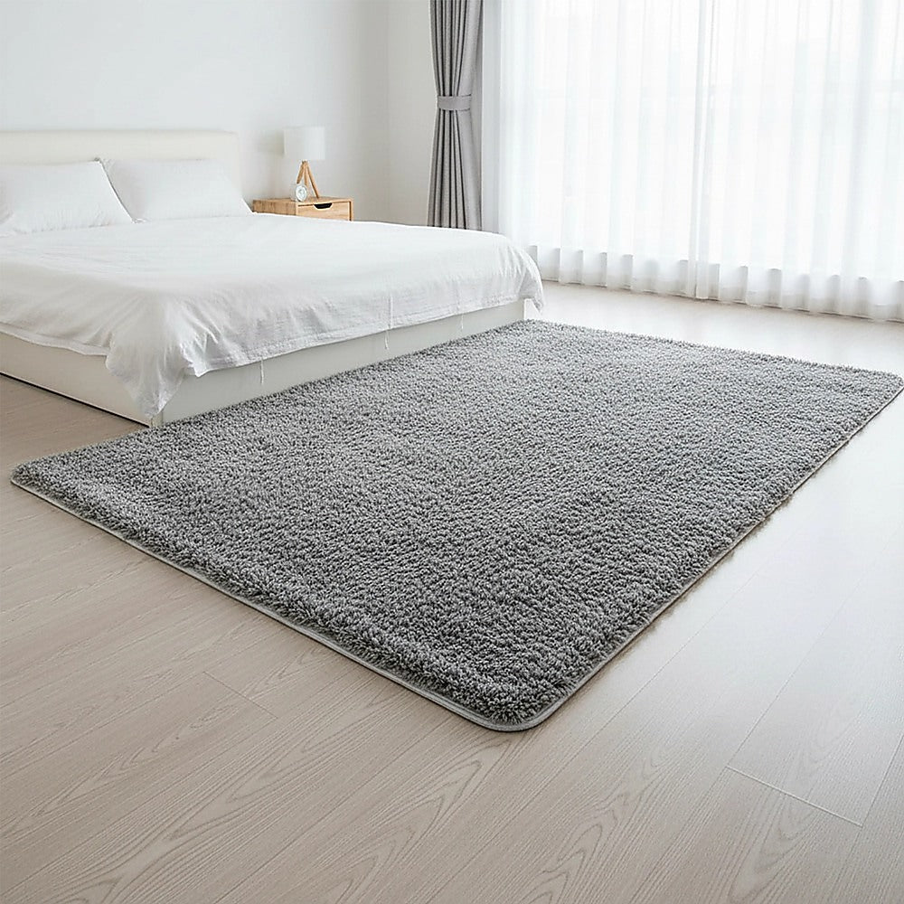 Shaggy Rug 230x160cm Soft Floor Rug Bedroom Living Room Grey