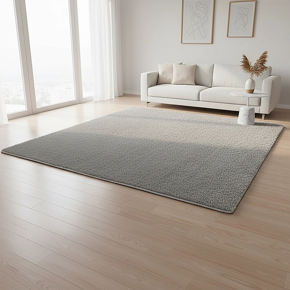 Shaggy Rug 230x200cm Soft Floor Rug Bedroom Living Room Grey