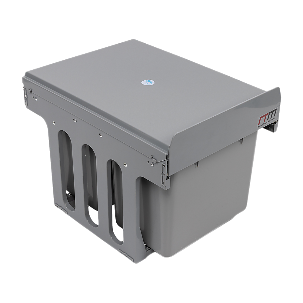 Dual Pull-Out Rubbish Bin 30L Under-Sink Cabinet Grey