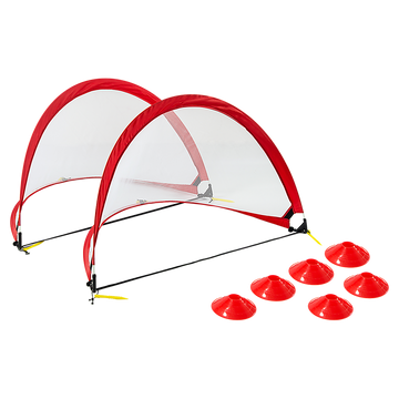 Randy Travis Machinery Portable Kids Soccer Goal Set 2 Goals 6 Cones 1.2m