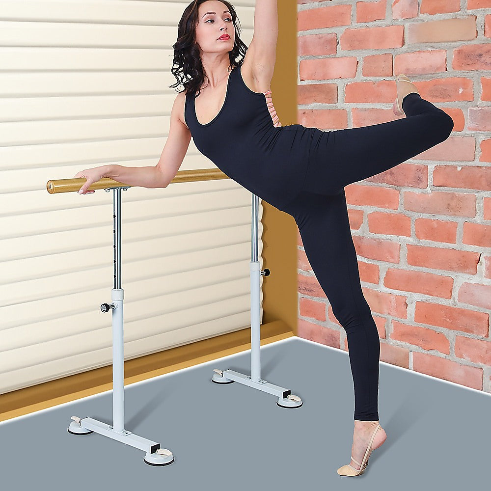Portable Ballet Barre 1.5m Wood Steel Core 7 Height Levels