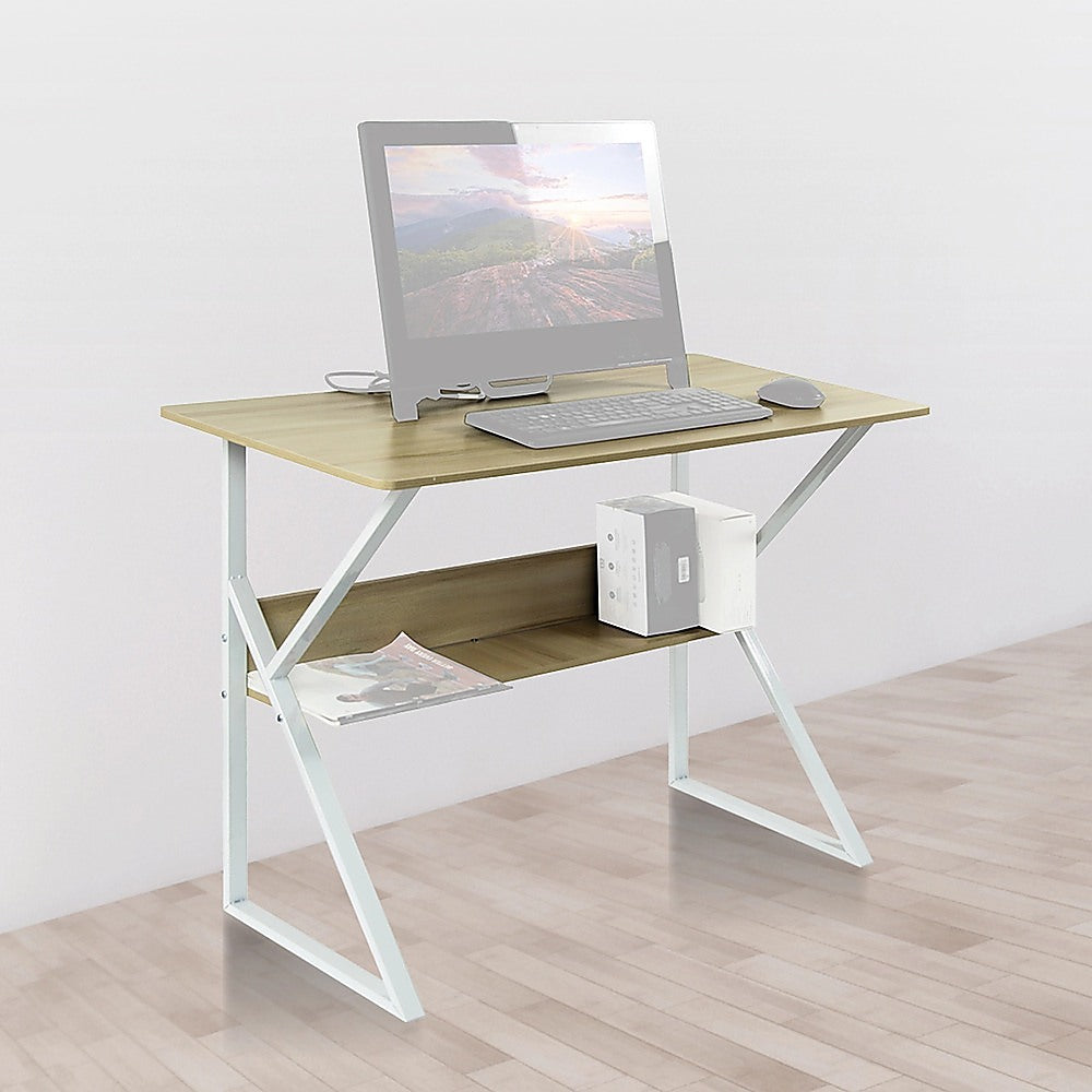 Randy Travis Machinery Computer Desk with Under Shelf K-Shaped Legs
