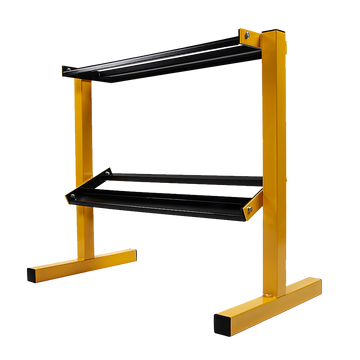 Randy Travis Machinery 2 Tier Dumbbell Rack Steel 400lb Black Yellow