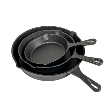 Pre-Seasoned Cast Iron Skillet Fry Pan Set 3 Piece