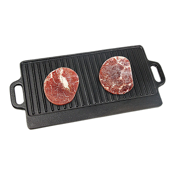 Reversible Cast Iron Griddle Plate BBQ and Hob 46x22cm Non-Stick