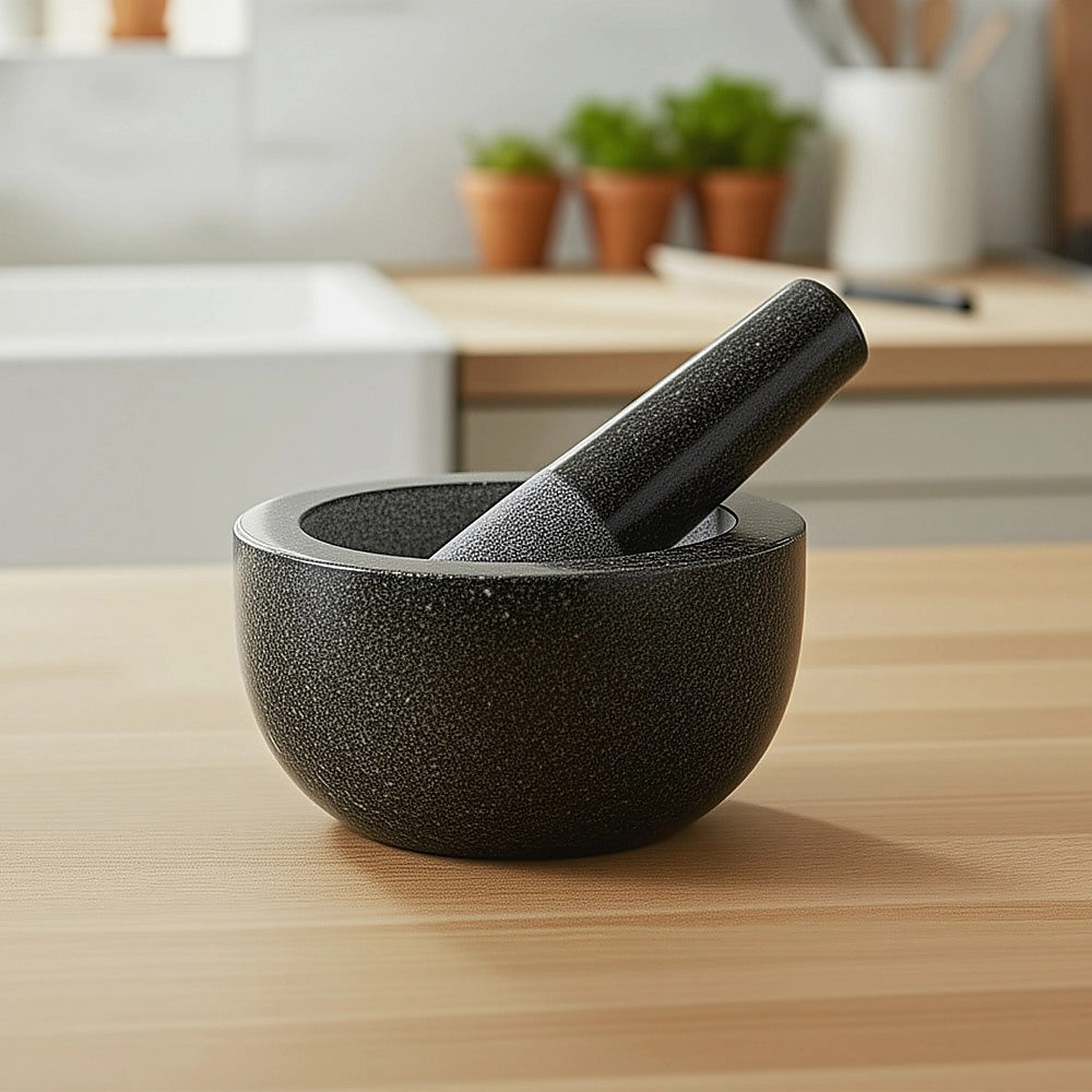 Granite Mortar and Pestle Set 16cm Grey