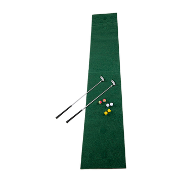 Golf Putting Beer Pong Game Set with 2 Putters 6 Balls Green