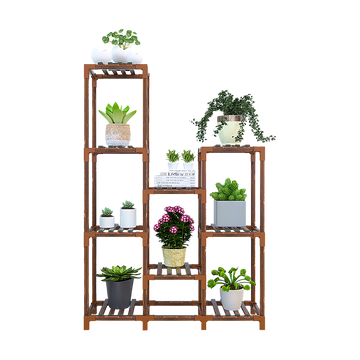 Randy Travis Plant Stand 9 Shelf Wooden Indoor Outdoor Brown