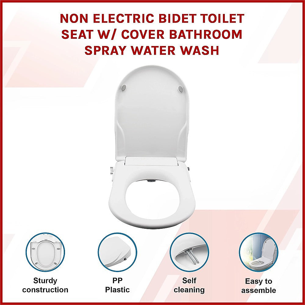 Randy Travis Machinery Non Electric Bidet Toilet Seat U-Shape Cover White