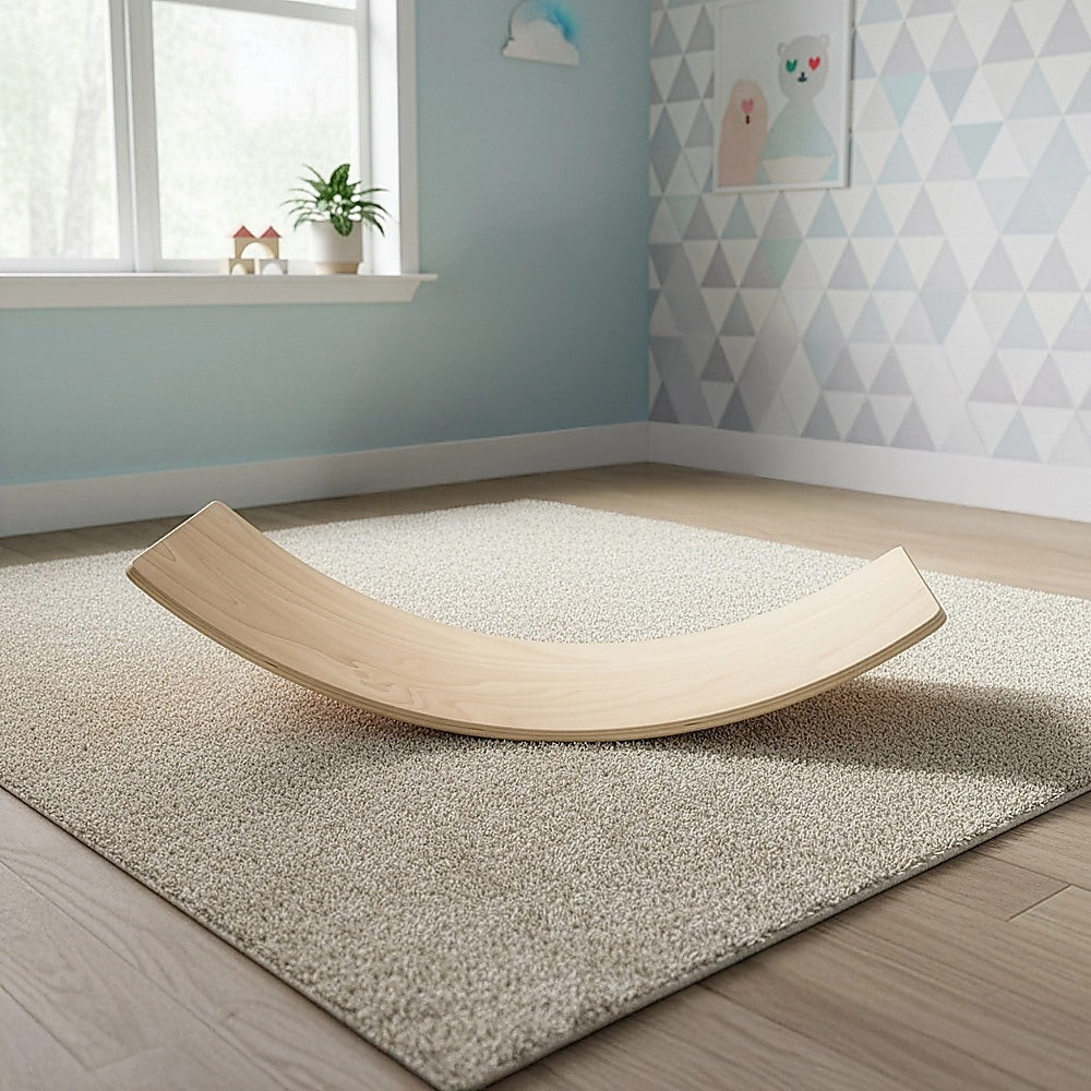 Balance Board Wooden Seesaw Beech Timber Kids 92cm