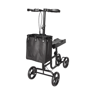 Knee Walker Mobility Scooter Foldable with Storage Bag Black