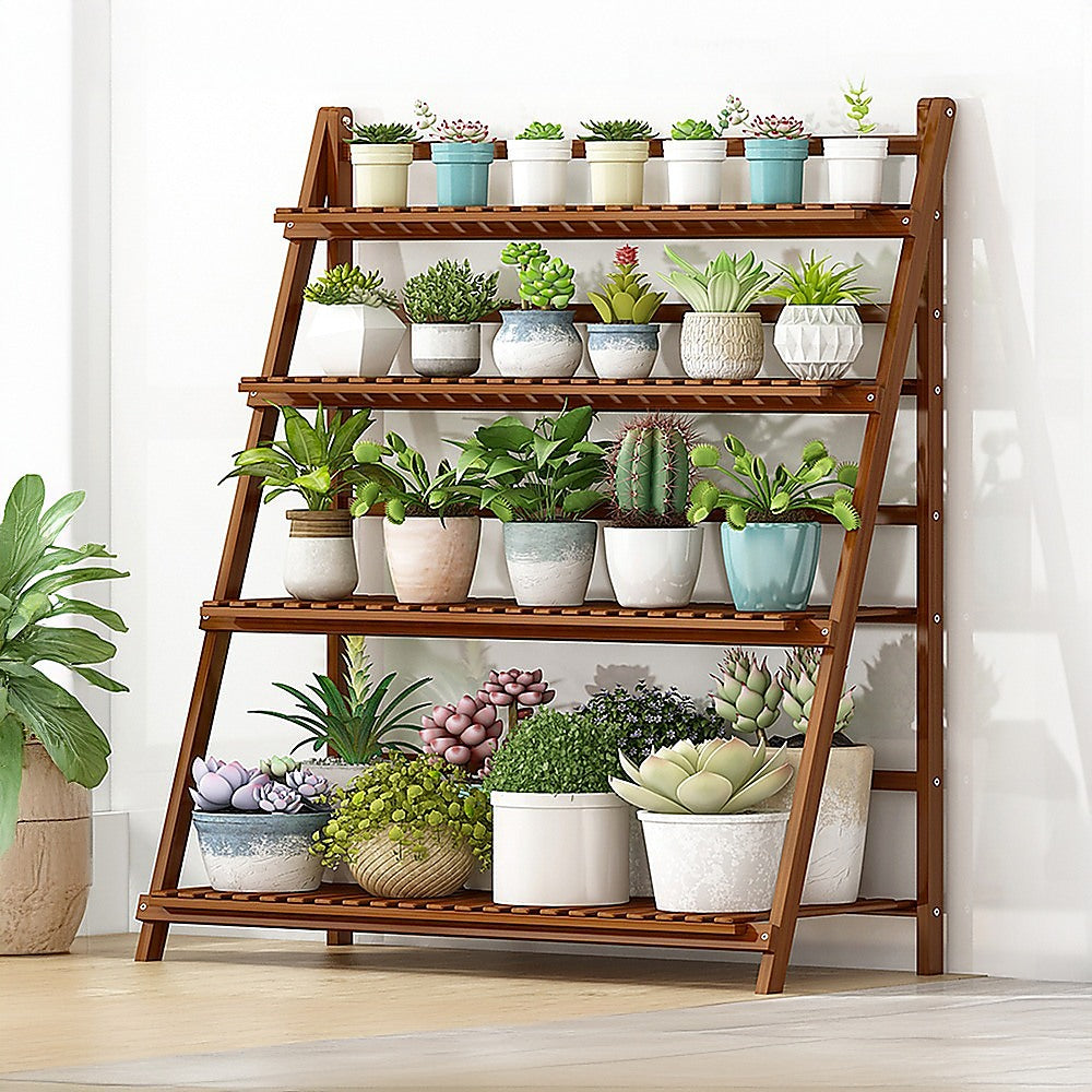 Randy Travis Folding Bamboo Plant Stand Indoor Outdoor 100cm