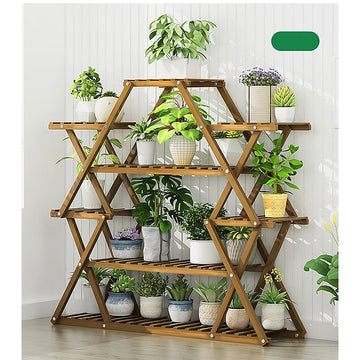 Randy Travis Bamboo Plant Stand Multilayer Dark Wood 105cm